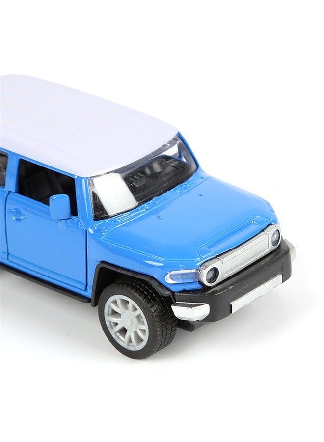 4 Piece Blue Alloy Die Cast Car Set with Openable Doors and Pull Back Function Ideal Model Cars for Kids