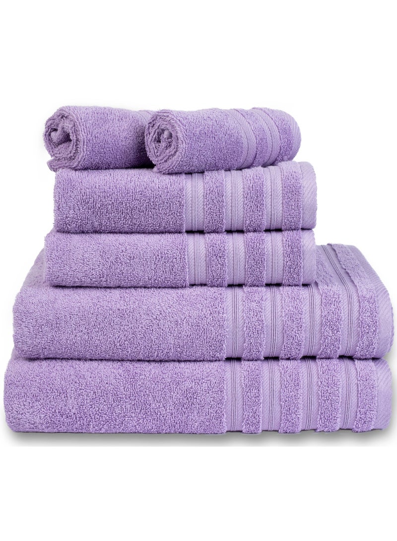 Safi Plus 6 Piece Cotton Super Soft luxury Towel Set - Purple