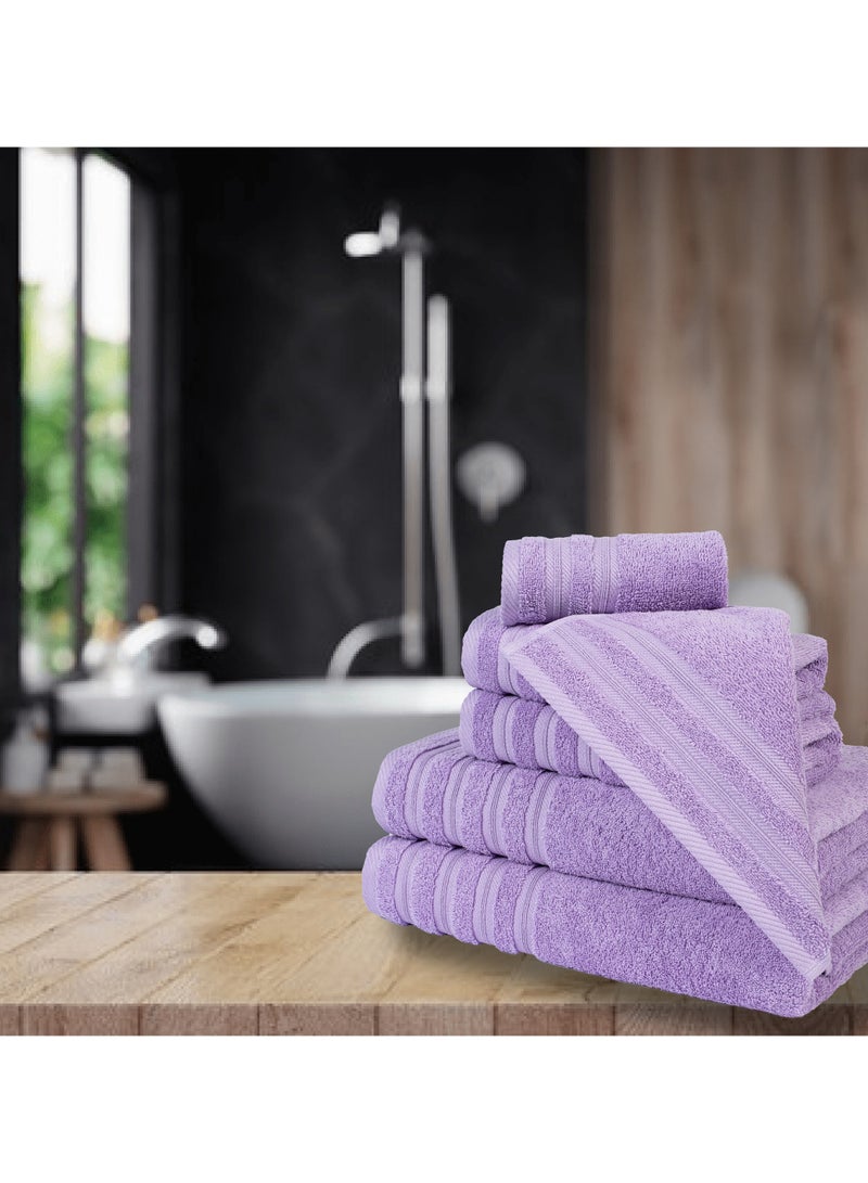 Safi Plus 6 Piece Cotton Super Soft luxury Towel Set - Purple