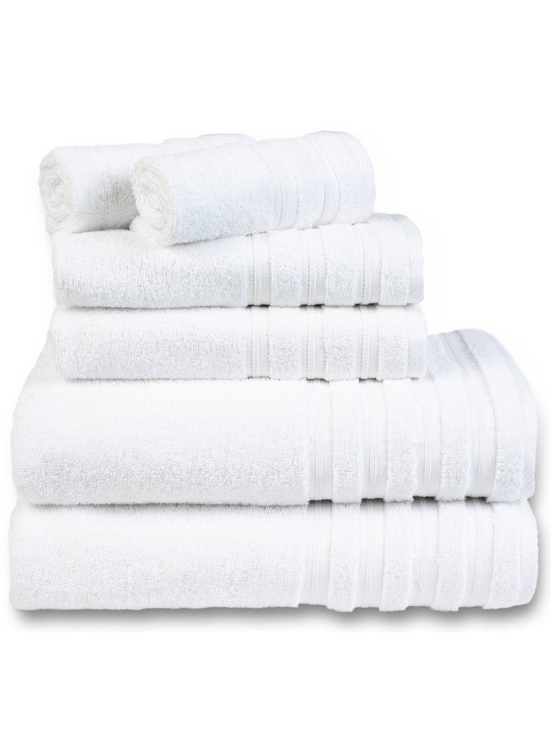 Safi Plus 6 piece cotton super soft luxury towel set - Bright White