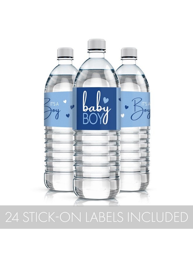 Blue It’S A Boy Baby Shower Water Bottle Labels Baby Boy 24 Stickers