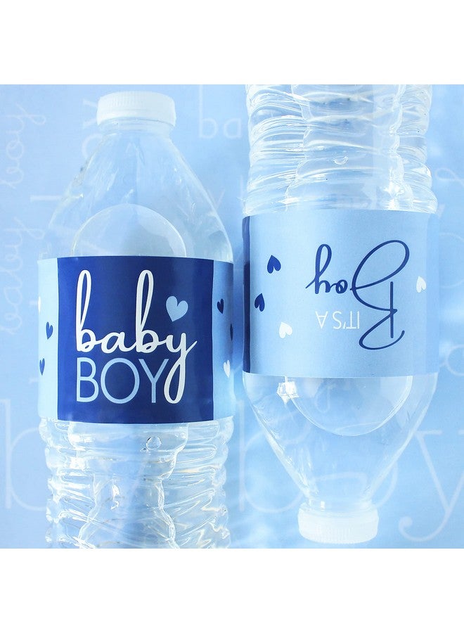 Blue It’S A Boy Baby Shower Water Bottle Labels Baby Boy 24 Stickers