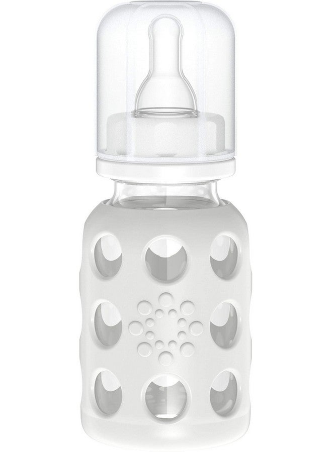 4Ounce Bpafree Glass Baby Bottle With Stage 1 Nipple And Protective Silicone Sleeve Stone Gray