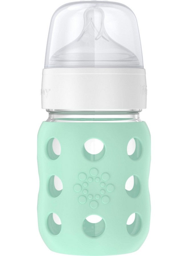 8Ounce Wide Neck Glass Baby Bottle With Protective Silicone Sleeve And Stage 2 Nipple Mint (Lg2211Wmi4)