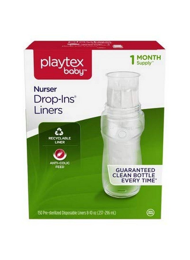 Playtex 55291217 8 Oz Nurser Dropins Baby Bottle Disposable Liners 150 Count