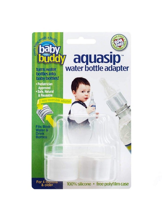 Aquasip Silicone Water Bottle Spout Adapter Spill Proof Reusable And Bpa Free White 2 Pack