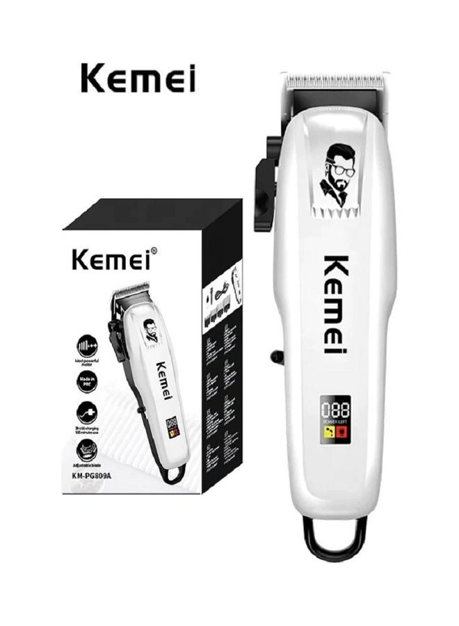 Kemei KM-PG809A Rechargeable Electric Hair Clipper White