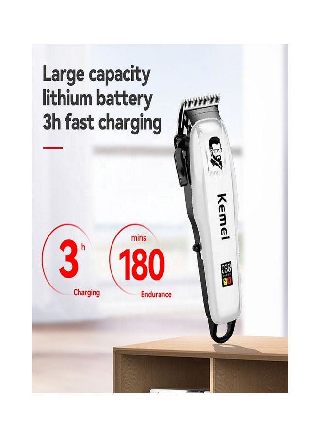 Kemei KM-PG809A Rechargeable Electric Hair Clipper White