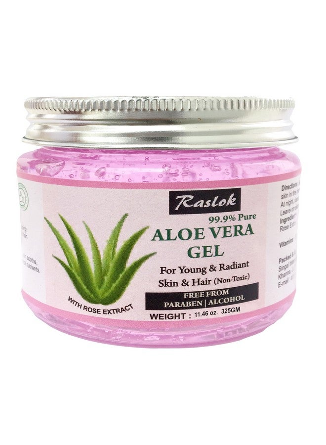 Aloe Vera Gel Pure Natural Organic Aloe Gel For Moisturizing Face Skin & Hair Care (Rose 11.46 Oz)