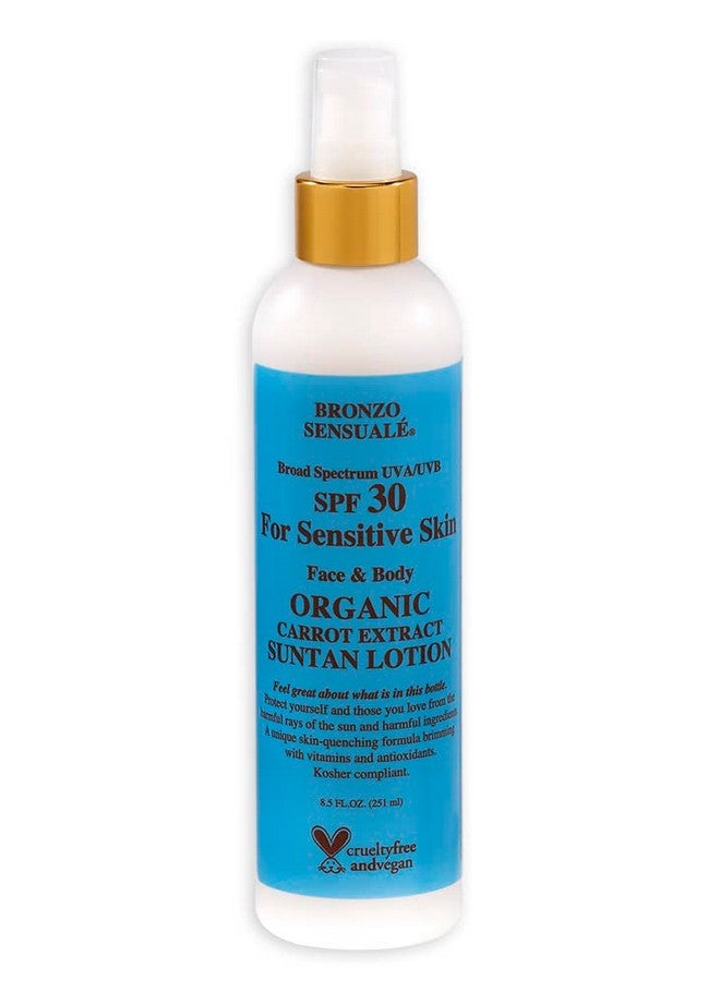 Spf 30 Sunscreen Deep Golden Tanning Organic Carrot Lotion For Sensitive Skin 8.5 Ounces