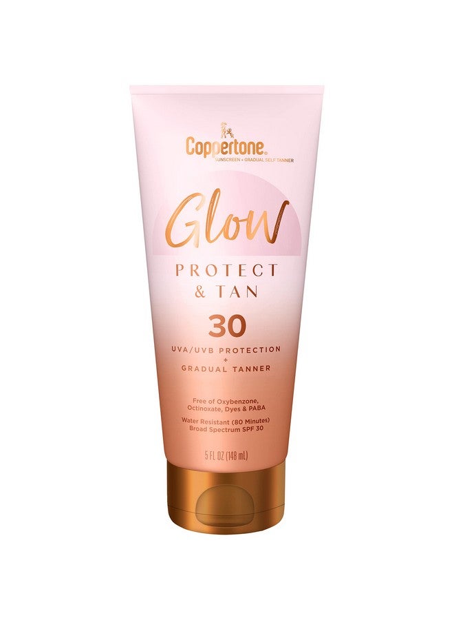 Glow Protect And Tan Sunscreen Lotion With Gradual Self Tanner Water Resistant Broad Spectrum Spf 30 5 Fl Oz Tube