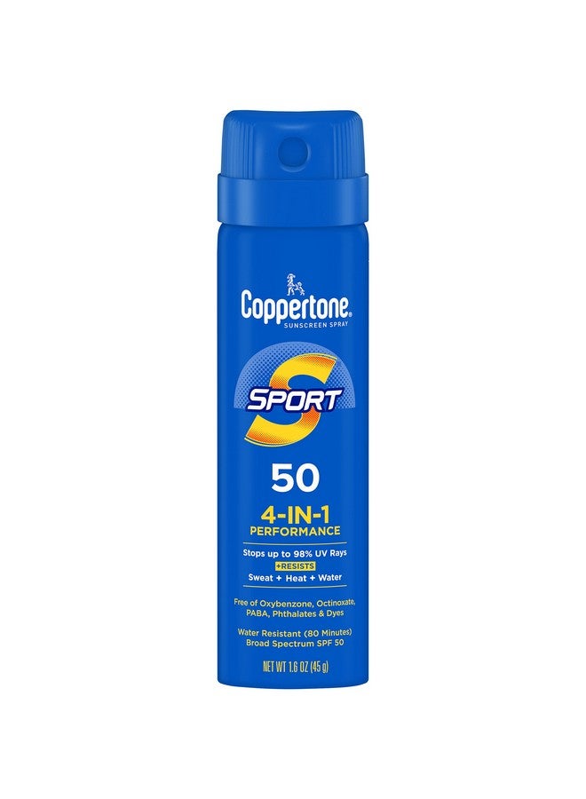 Sport Sunscreen Spray Spf 50 Water Resistant Continuous Sunscreen Broad Spectrum 50 Travel Size 1.6 Oz