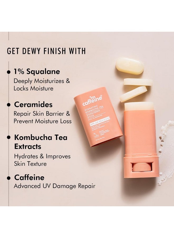 Hydrating Sunscreen Stick Spf 60 Pa++++ With 1% Squalane Ceramides Hyaluronic Acid & Kombucha Tea For All Skin Type Uvauvb & Blue Light Protection + Barrier Repairfor Men & Women 20G