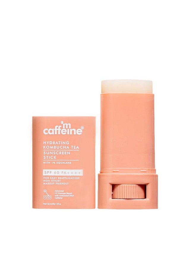 Hydrating Sunscreen Stick Spf 60 Pa++++ With 1% Squalane Ceramides Hyaluronic Acid & Kombucha Tea For All Skin Type Uvauvb & Blue Light Protection + Barrier Repairfor Men & Women 20G