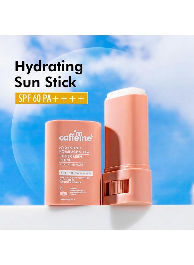 Hydrating Sunscreen Stick Spf 60 Pa++++ With 1% Squalane Ceramides Hyaluronic Acid & Kombucha Tea For All Skin Type Uvauvb & Blue Light Protection + Barrier Repairfor Men & Women 20G