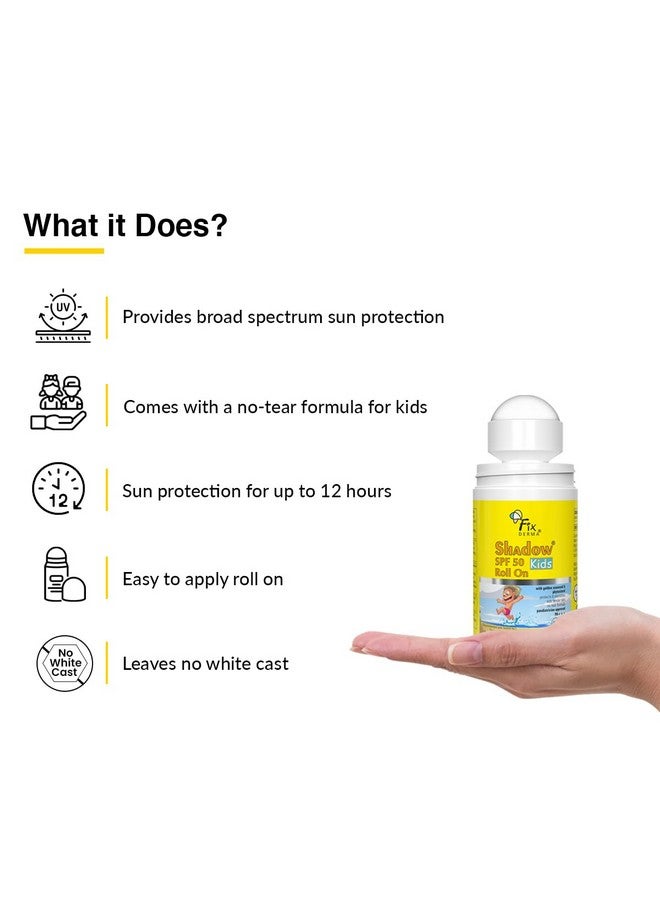 Shadow Spf 50 Kids Roll On Sunscreen For Kids Kids Sunscreen Spf 50 Roll On For Kids With Golden Seaweed & Phytosterol Kids Sunscreen Pa+++ Uva & Uvb Protection 30Gm Combination