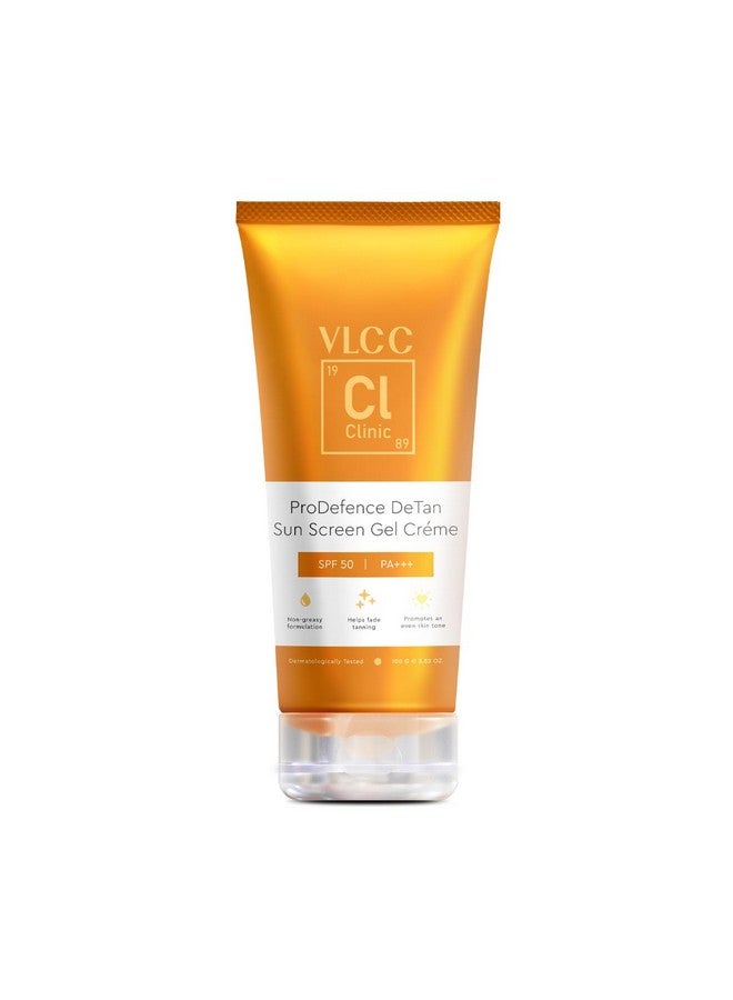 Clinic Prodefence De Tan Spf 50 Pa+++ Sun Screen Gel Crème 100G Sun Protection Uv Protection Antisun Damage Spf 50 Sunscreen Helps Control Tanning And Skin Darkening