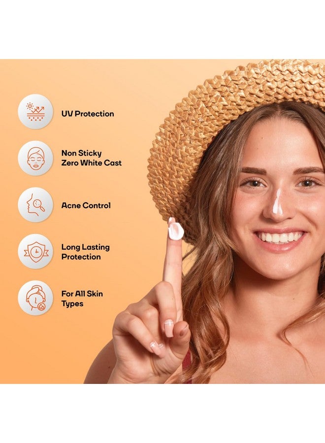 Acne Uv Sunscreen Gel Spf 50+ Pa++++ 50G Dermatologically Tested For All Skin Types Suitable For Normal Oily Or Acne Prone Skin Paraben & Paraffin Free