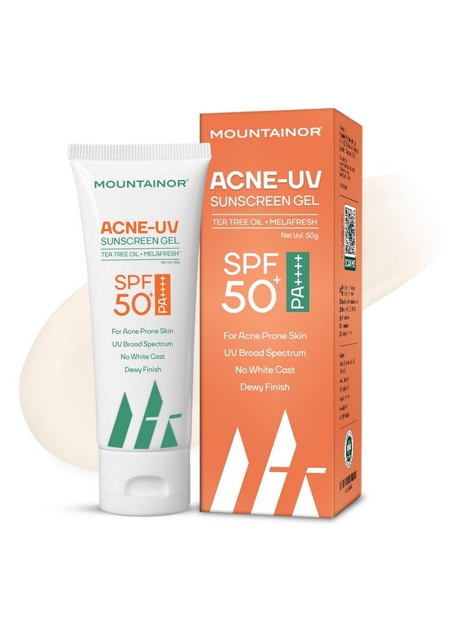 Acne Uv Sunscreen Gel Spf 50+ Pa++++ 50G Dermatologically Tested For All Skin Types Suitable For Normal Oily Or Acne Prone Skin Paraben & Paraffin Free