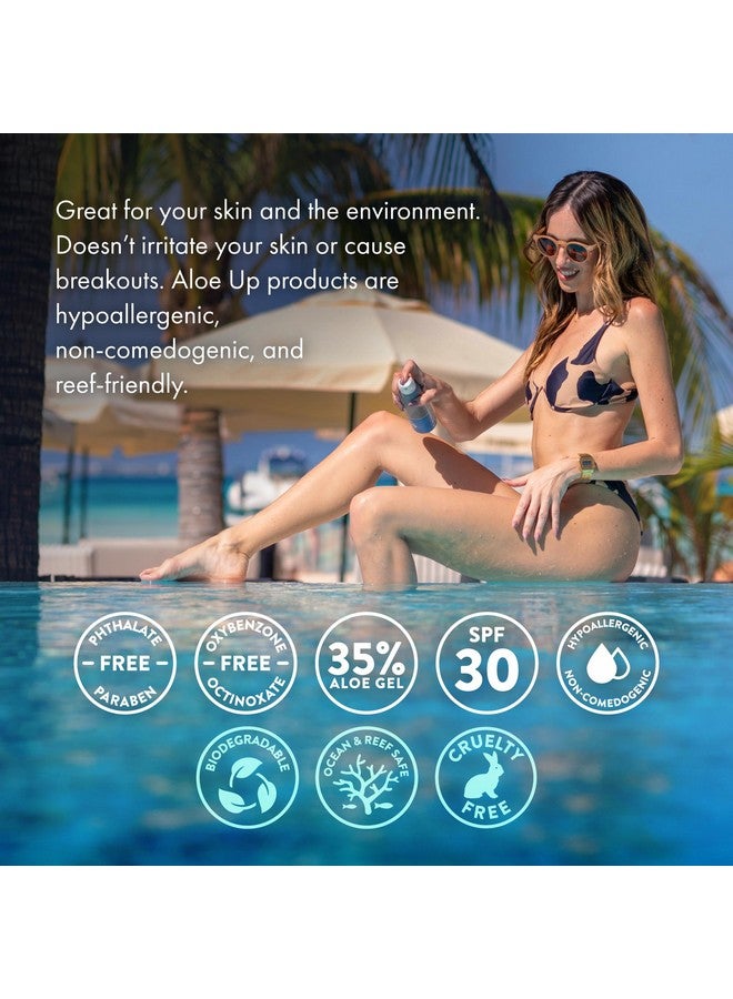 Sport Continuous Spray Sunscreen Spf 30 Broad Spectrum Uva/Uvb Sunscreen Protector For Face And Body With Aloe Vera Gel Fast Absorbing Sheer Formula Reef Safe Fragrancefree 6 Oz