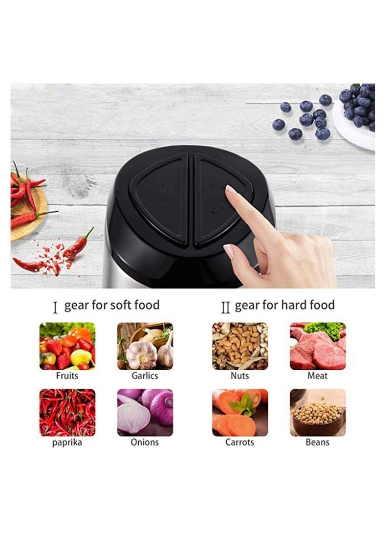 Slivers Criest Multi-Functional Meat Grinder, Electric Food Chopper, Food Processor for Meat, Vegetables, Fruits, and Nuts, with 304 Stainless Steel Cup