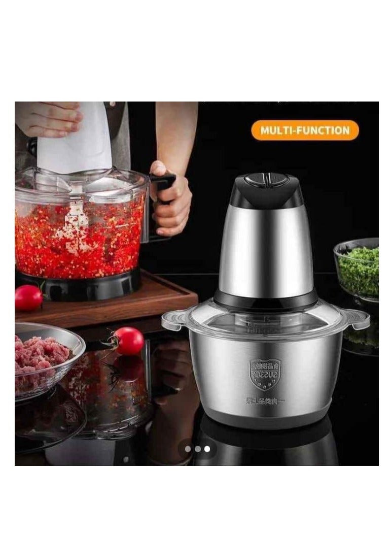 Slivers Criest Multi-Functional Meat Grinder, Electric Food Chopper, Food Processor for Meat, Vegetables, Fruits, and Nuts, with 304 Stainless Steel Cup