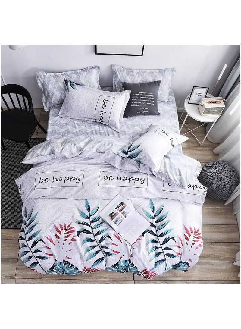 4 Piece Single Size Duvet Cove Set 1 Bed sheet 1 Fitted Sheet 2 Pillow Cases Cover 160x210cm Fitted Sheet 120x200+25cm Pillow Cover 48x74cm