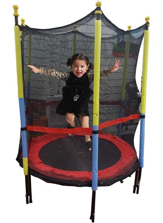 RBW TOYS Trampoline for kids, 4FT Trampoline Fitness Exercise Outdoor Trampoline 4 FEET Garden Jump Bed With Safety Enclosure