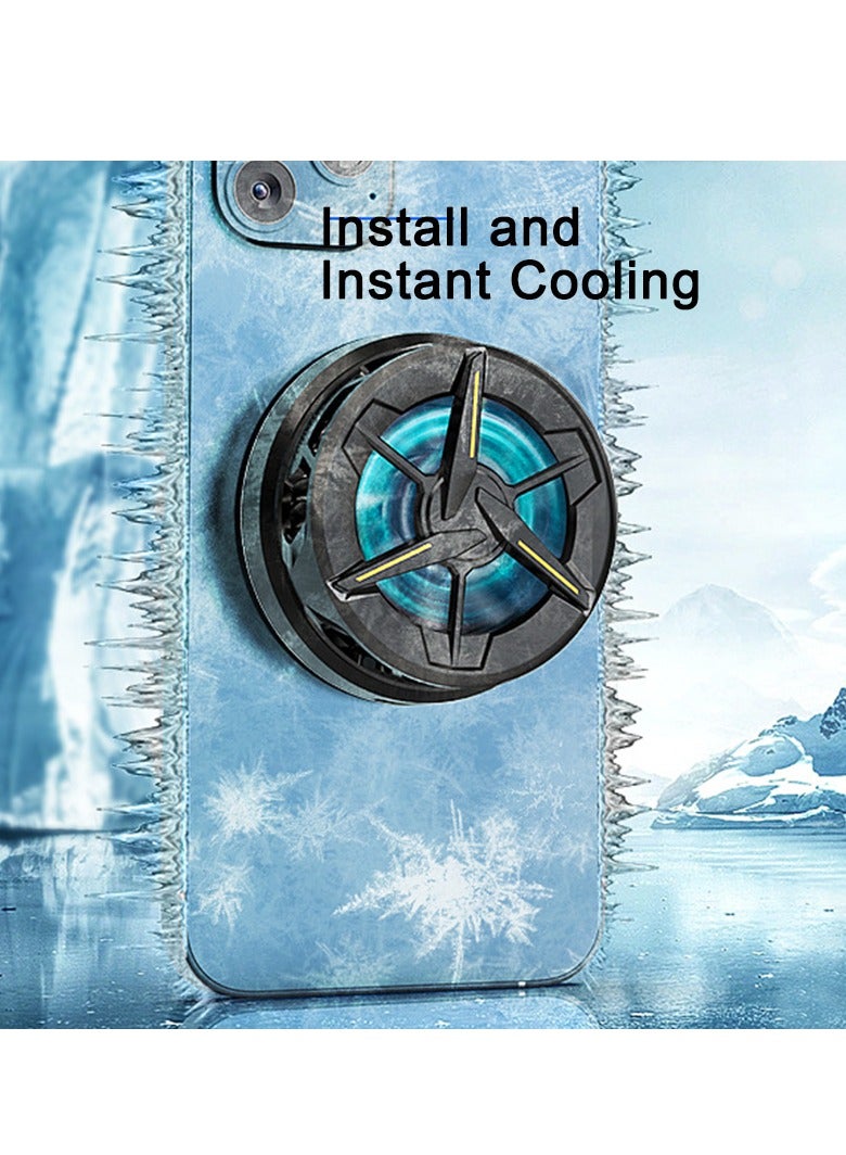 Cell Phone Magnetic Cooler, Cell Phone Cooling Fun Portable Mobile Phone Radiator Cooling Fan, Gaming Semiconductor Cooling for iPhone iOS for Android and Tablet for ipad