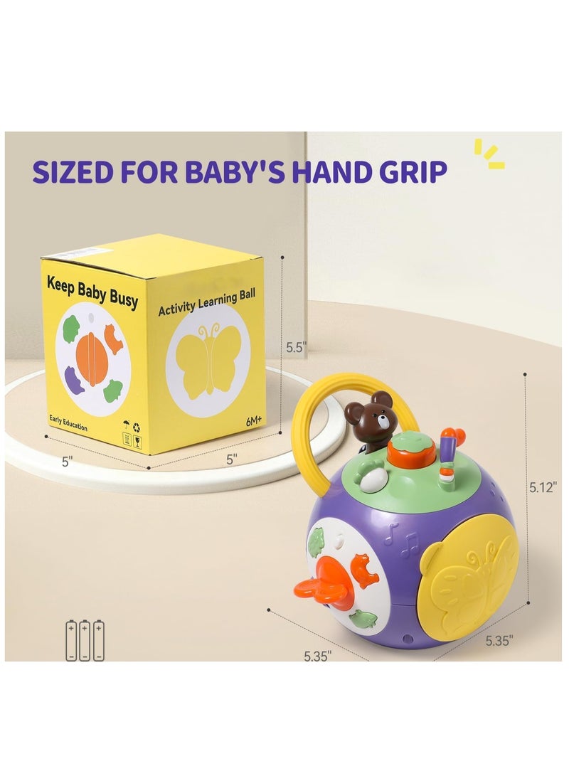 Musical Sensory Toys for Toddlers 1-3, Baby Toys Activity Learning Cube Toys for 6 to 12 Months Baby Toys for Boy Girl Birthday Gift Purple