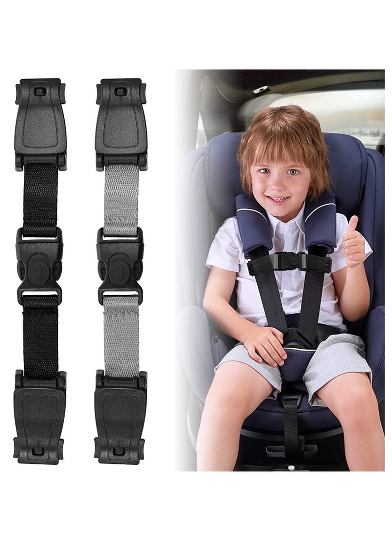 Universal Child Chest Harness Clip, Car Seat Safety Belt Clip Buckle, Anti-Slip Baby Chest Clip Guard Compatible with Seats, Strollers, Schoolbags, for 1.5-inch Width Harness black, grey