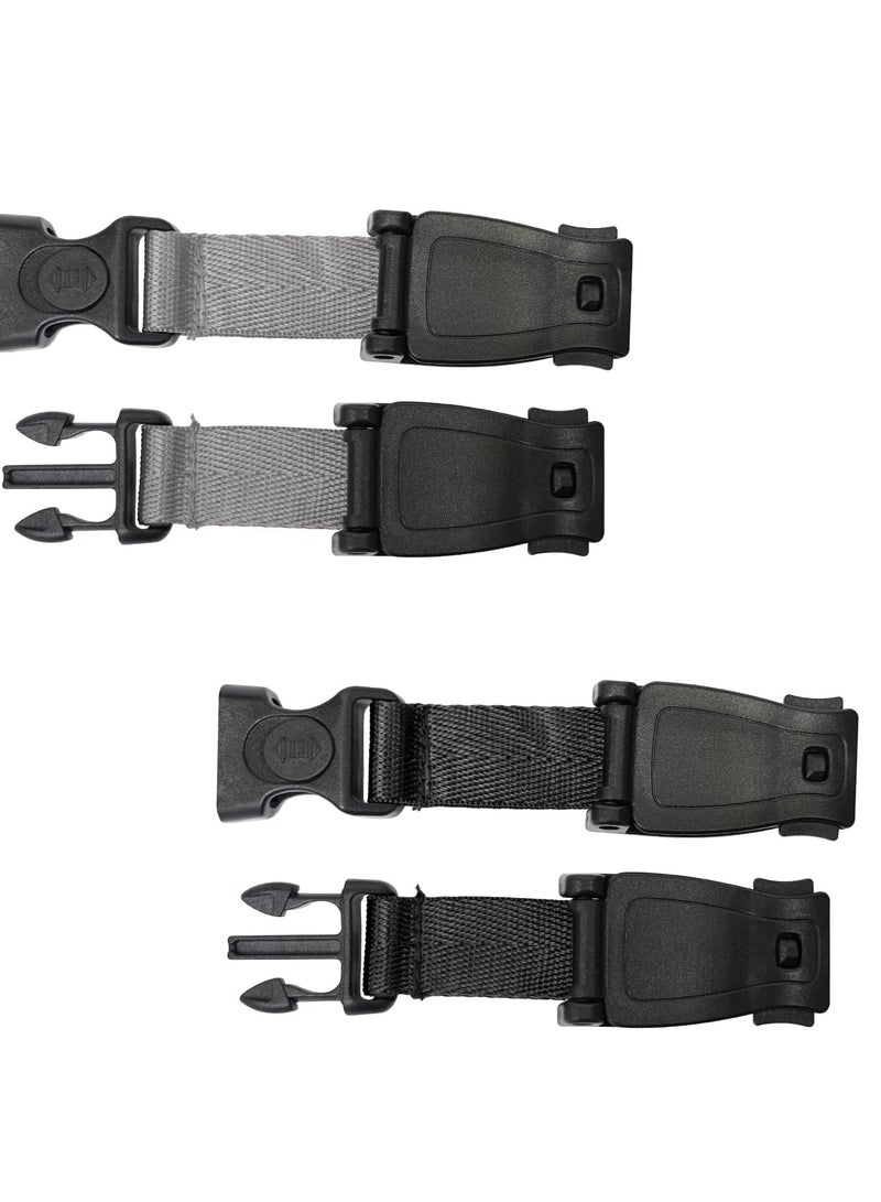 Universal Child Chest Harness Clip, Car Seat Safety Belt Clip Buckle, Anti-Slip Baby Chest Clip Guard Compatible with Seats, Strollers, Schoolbags, for 1.5-inch Width Harness black, grey