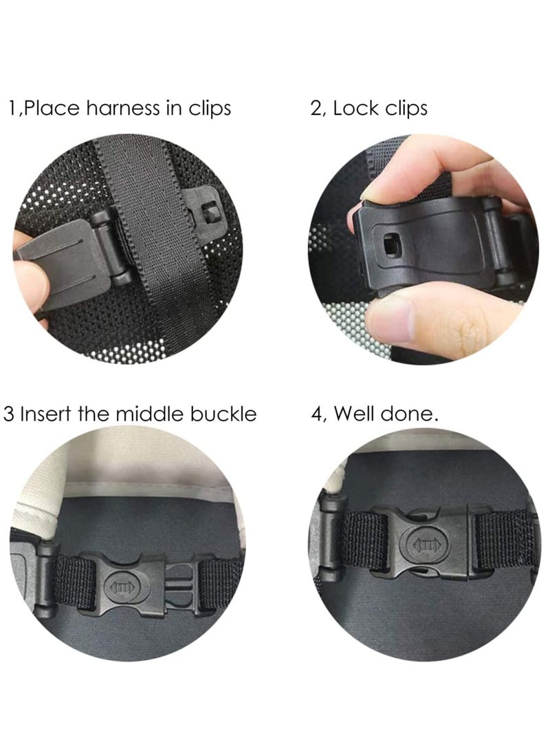 Universal Child Chest Harness Clip, Car Seat Safety Belt Clip Buckle, Anti-Slip Baby Chest Clip Guard Compatible with Seats, Strollers, Schoolbags, for 1.5-inch Width Harness black, grey