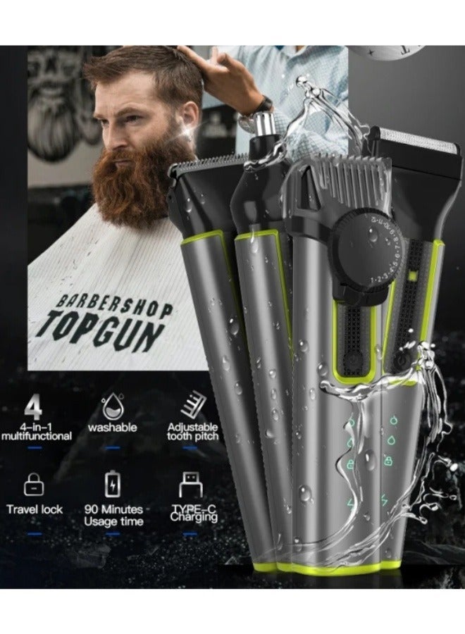 Men's Multifunctional Hair Clipper 4 in 1 Shaver Nose Hair Trimmer Set