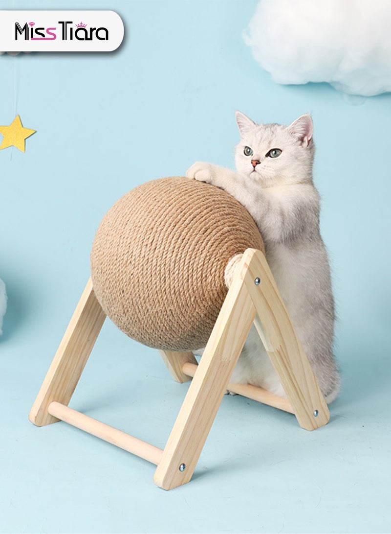 Wooden Cat Scratching Ball Decorative and Functional Provide Endless Entertainment for Your Feline Friend