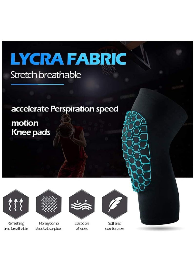 Basketball Volleyball Soccer Impact Knee Pads for Youth and Adults Black L size 1 pair