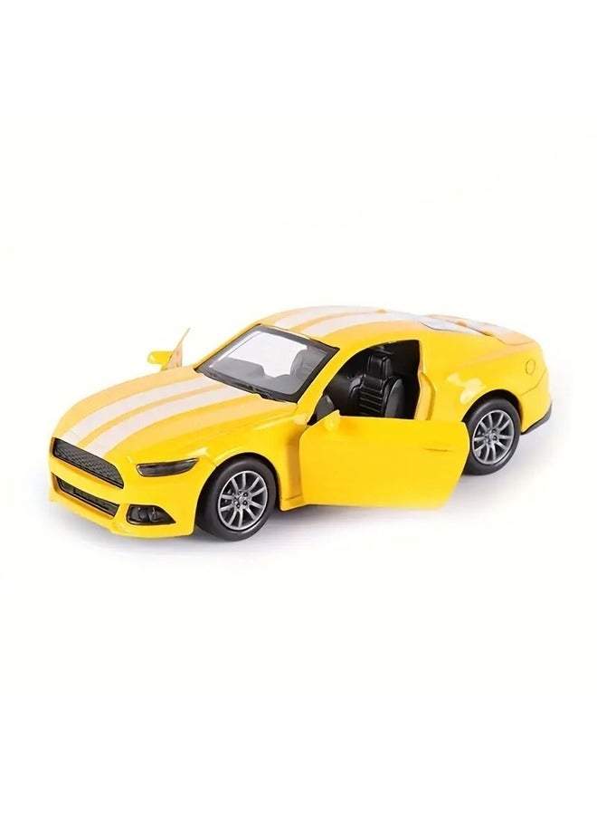 Yellow Thunder 4-Piece Alloy Die Cast Model Car Set with Openable Doors & Pull Back Action for Kids