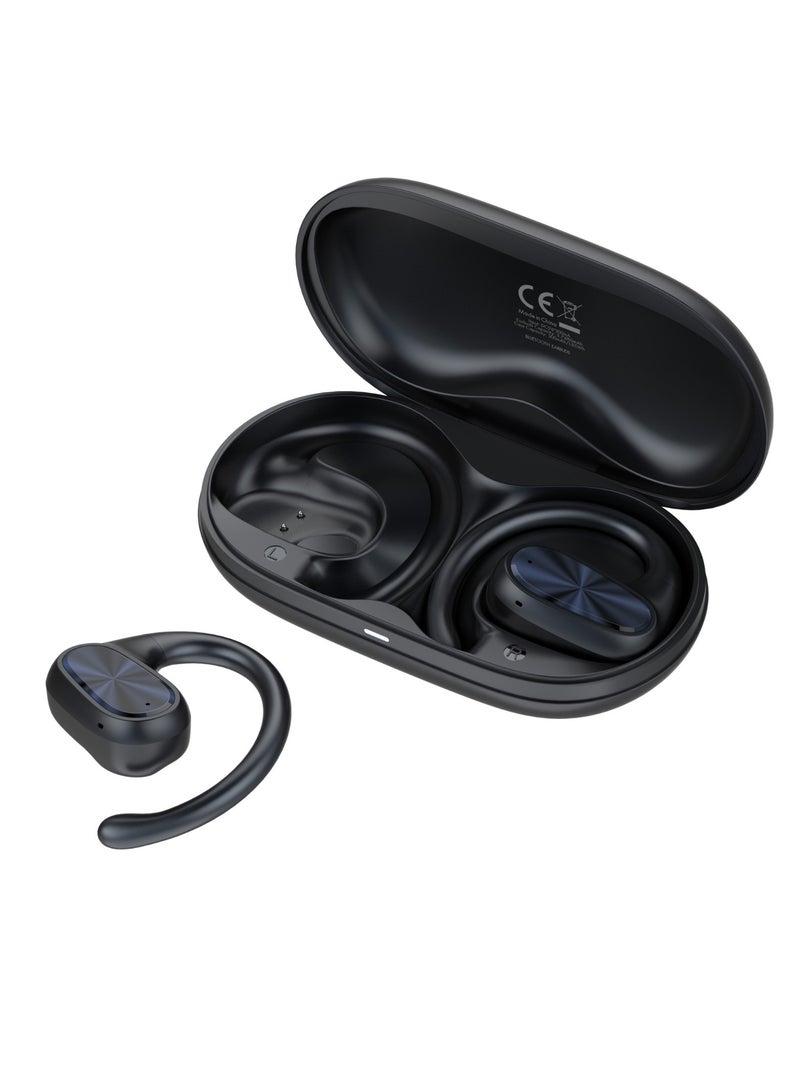 Open-Ear Headphones, Ultra Comfort, Ergonomic Ear Hook, Balanced Sound, 7H Music Playing Time AB-125
