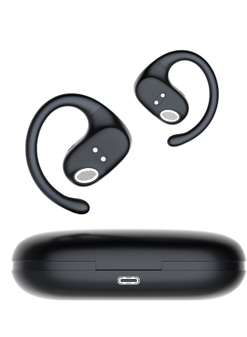 Open-Ear Headphones, Ultra Comfort, Ergonomic Ear Hook, Balanced Sound, 7H Music Playing Time AB-125