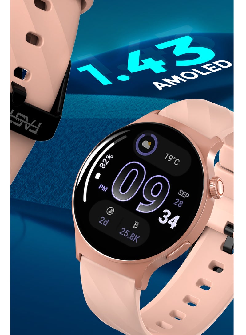 Smart Watch 3 Pro - 1.43” AMOLED Display, Bluetooth Calling, Fitness Tracker, Sports Modes, Heart Rate & Sleep Monitor, IP68 Waterproof, 250mAh Battery, Compatible with Android & iOS