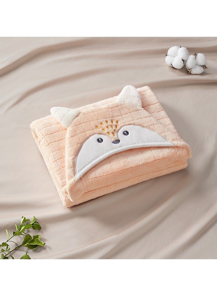 Baby Hooded Bath Towel, Natural Cotton Bamboo Baby Towel, Ultra Absorbent Baby Towel with Ears, Soft Baby Stuff Shower Gifts for Babies, Infant, Toddler and Kids Fox Style