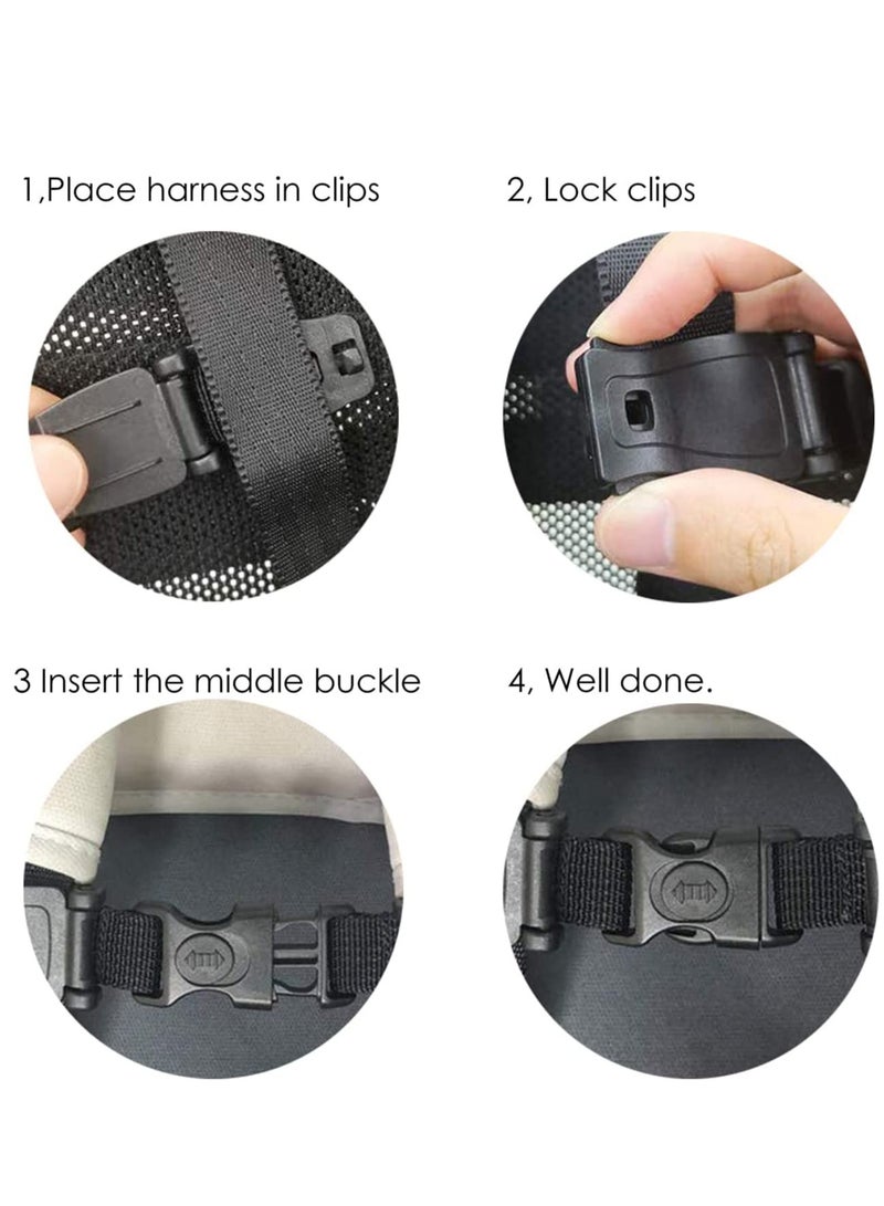 Universal Child Chest Harness Clip, Car Seat Safety Belt Clip Buckle, Anti-Slip Baby Chest Clip Guard Compatible with Seats, Strollers, School bags, for 1.5-inch Width Harness black