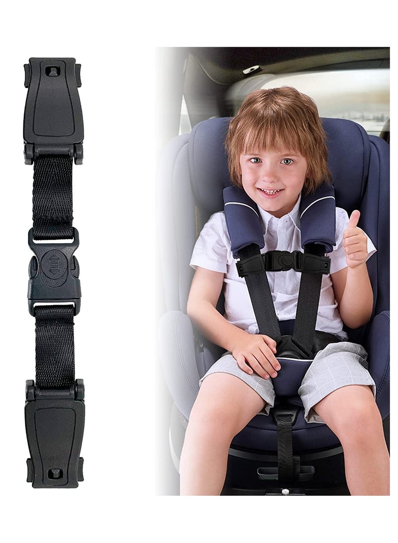 Universal Child Chest Harness Clip, Car Seat Safety Belt Clip Buckle, Anti-Slip Baby Chest Clip Guard Compatible with Seats, Strollers, School bags, for 1.5-inch Width Harness black