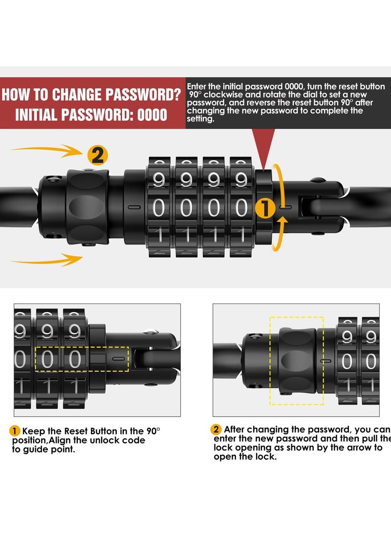 Combination Locks, Heavy Duty Carabiner Clip, 4-Digit Triangles-Shaped Code Combo Lock for Looped Bike Security Cable Lock, Suitcase Luggage, Travel Baggage Backpack Lock (1, Black)