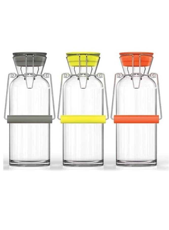 3 Pieces Set Carafe With Silicone Lid And Metal Holder-1260ml