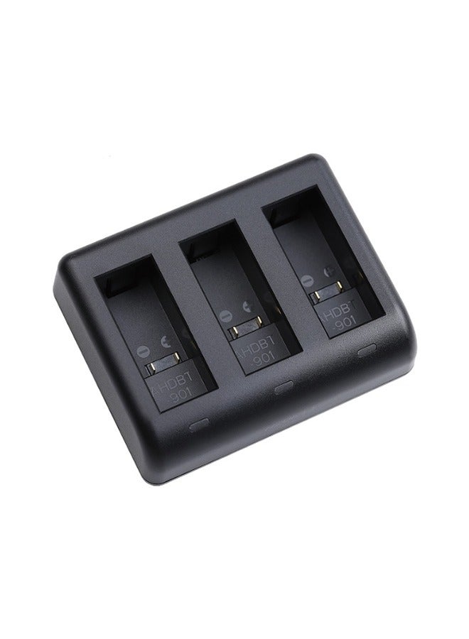 Triple-Slot Battery Charger for GoPro 12, 11, 10 - Includes Charging Cable