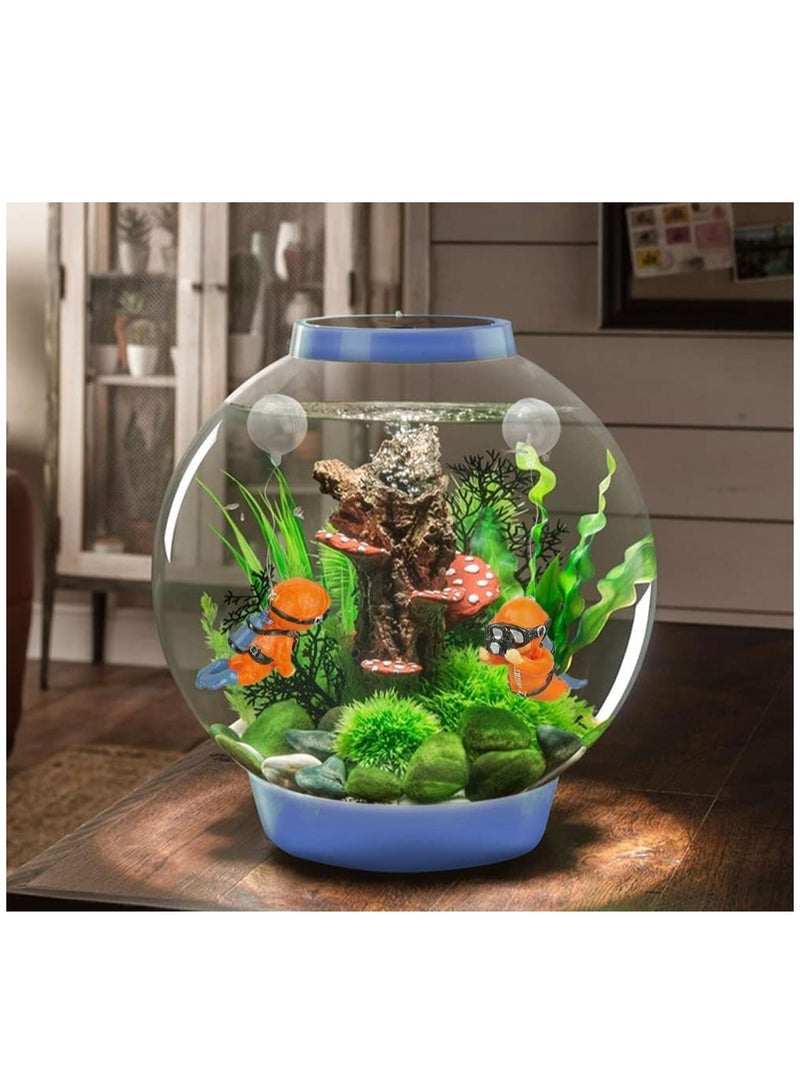 Floating Fish Tank Decorations, Lovely Diver Fish Tank Aquarium Decorations, Floating Device Fish Tank Accessories for All Kinds of Fish Tanks Orange, 2Pcs