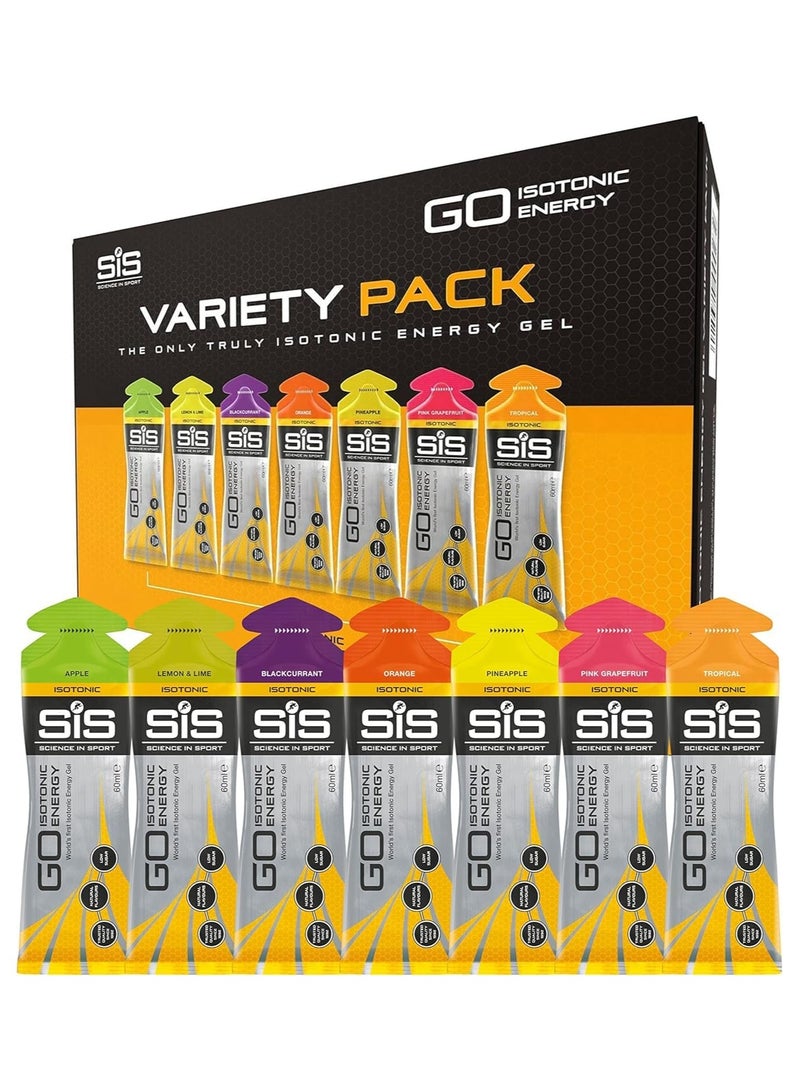 Go Isotonic Energy Gels, Variety Pack, 7 Go Isotonic Energy Gels - 60 Ml