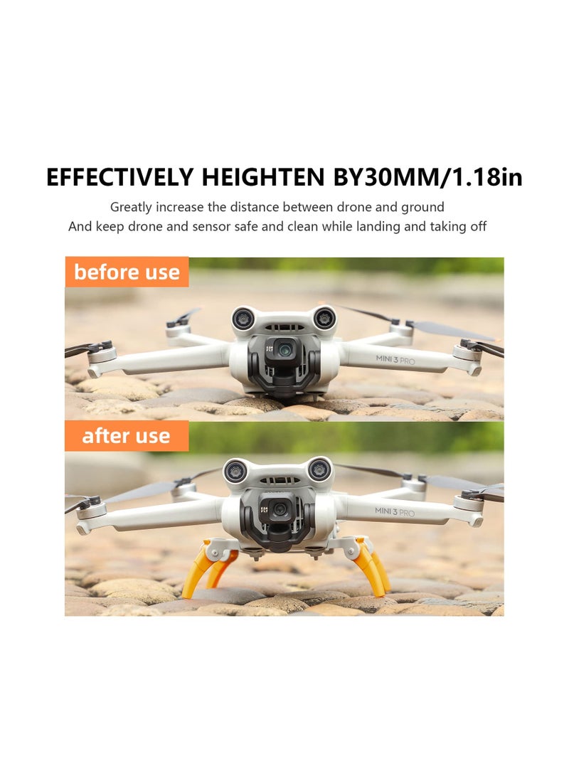 Landing Gear Extensions Leg Protector Extended for DJI Mini 3 Pro Drone, Foldable Landing Gear Leg Extender Kit Height Extended Leg Accessory (Orange)