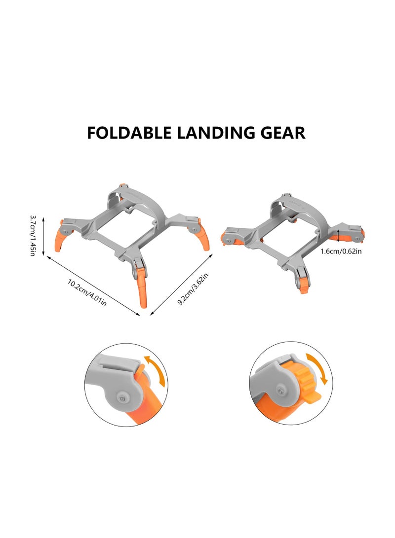 Landing Gear Extensions Leg Protector Extended for DJI Mini 3 Pro Drone, Foldable Landing Gear Leg Extender Kit Height Extended Leg Accessory (Orange)